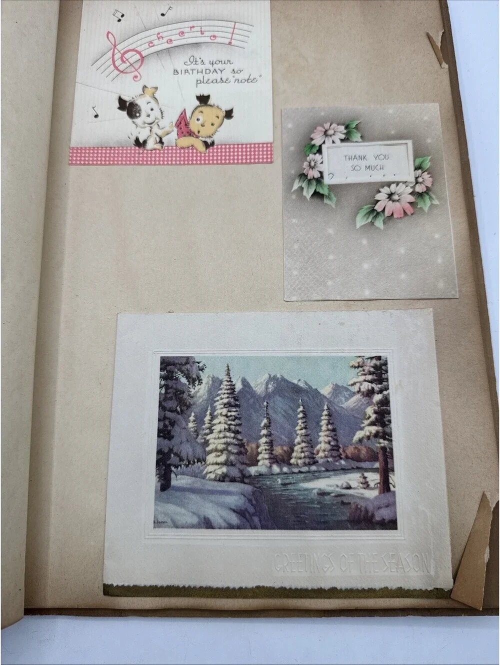 Wood Greeting Card Scrapbook Valentines Birthday Mothers Day Friendship Vintage